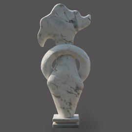 Lady Figure Italian Statuario Marble Modern Art