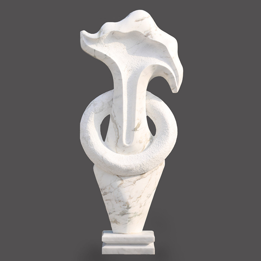 Lady Figure Italian Statuario Marble Modern Art