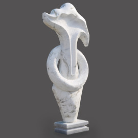 Lady Figure Italian Statuario Marble Modern Art
