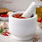4x3 Inch White Marble Mortal and Pestle Set for Kitchen