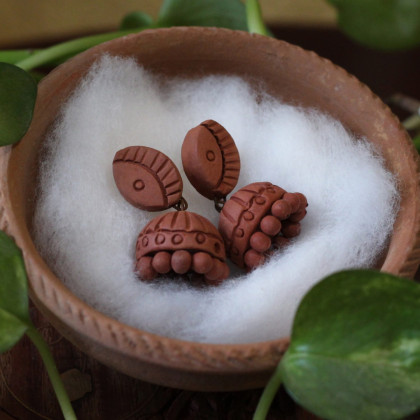 Jhumka Mud Terracotta Earrings