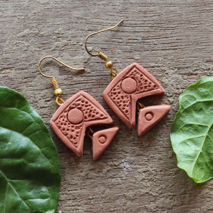 Triangle Design Terracotta Earrings